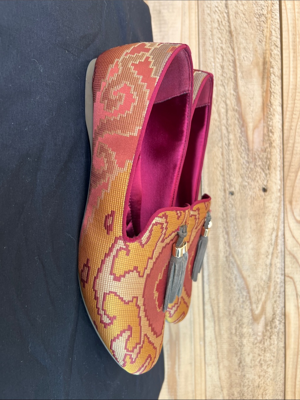 Birdies Women's Orange & Red Tassel Loafers - Picture 2 of 7